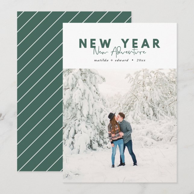 Nouvelle année nouvelle carte de vacances photo av (Devant / Derrière)