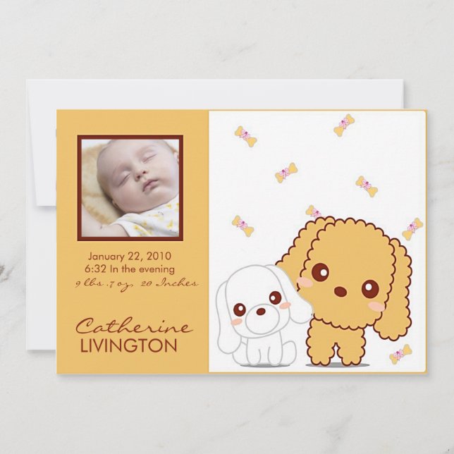 Nouvelle arrivée - carte faire-part bébé (Devant)