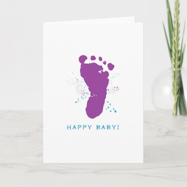 Nouvelle carte bébé : Empreinte (Devant)