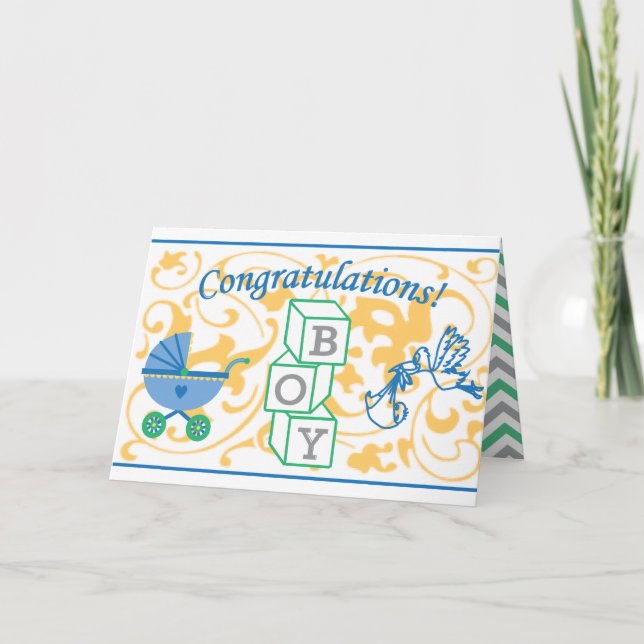 Nouvelle carte bébé garçon (Devant)