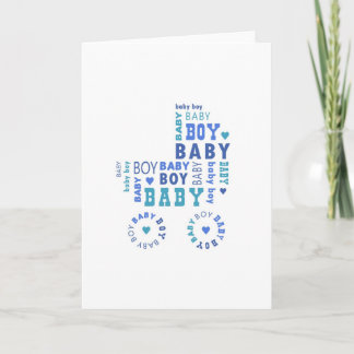 Nouvelle carte bébé garçon - Pram Typographie