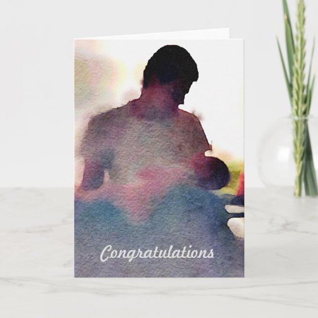 Nouvelle carte bébé - papa Félicitations (Devant)