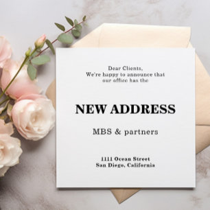 Nouvelle carte Carré d'adresse Business Office