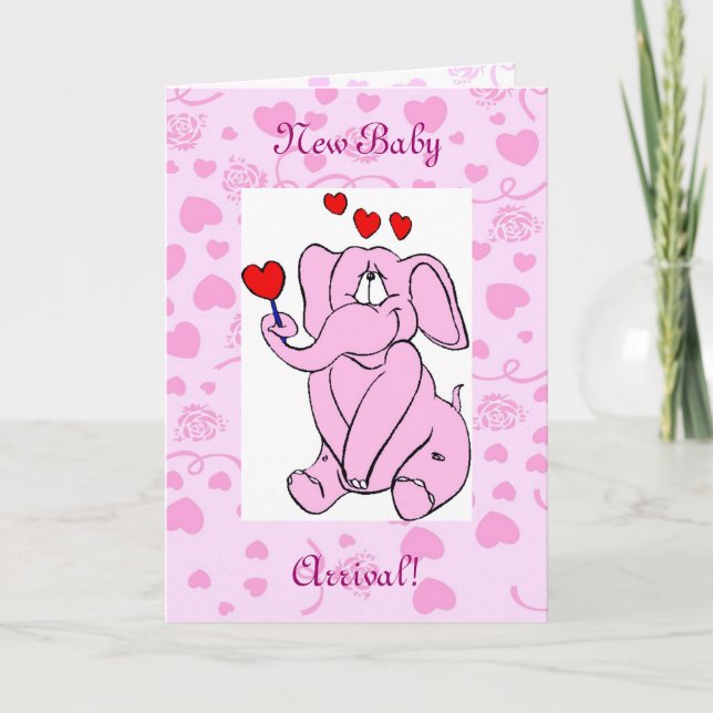 Nouvelle carte d'arrivée pour bébés (Devant)