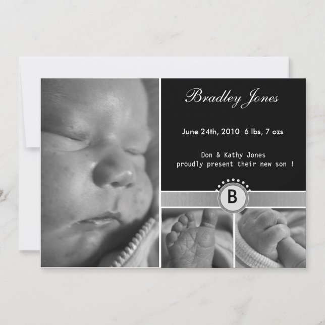 Nouvelle carte d'arrivée pour bébés (Devant)