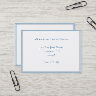 Nouvelle carte d'avis d'adresse de cadre blanc