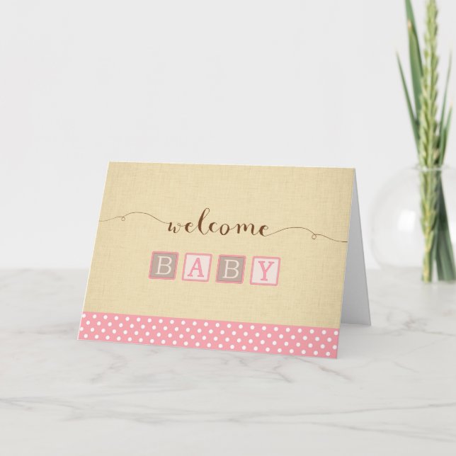 Nouvelle Carte de Félicitations Fille Bébé (Devant)