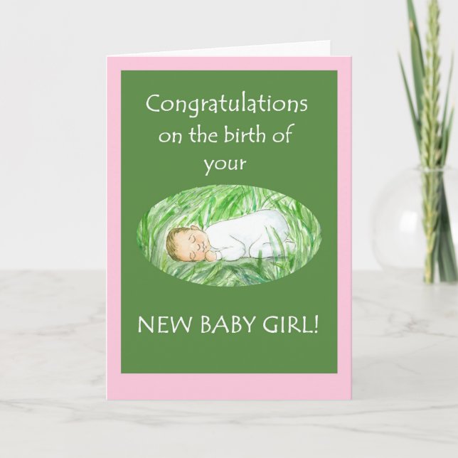 Nouvelle Carte de Félicitations Fille Bébé (Devant)