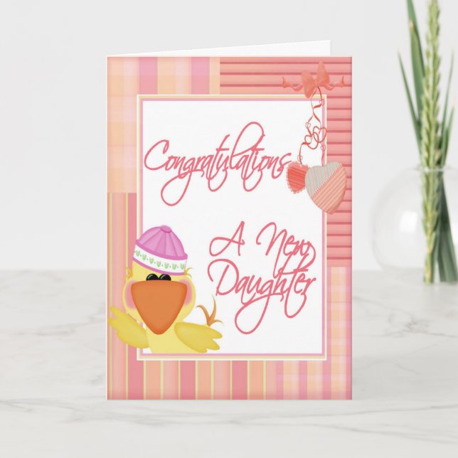 Nouvelle Carte de Félicitations Fille Bébé (Devant)