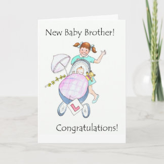 Nouvelle carte de félicitations pour bébé frère