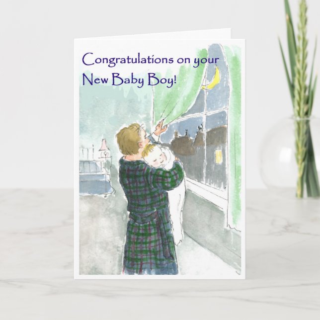Nouvelle carte de félicitations pour bébé garçon (Devant)