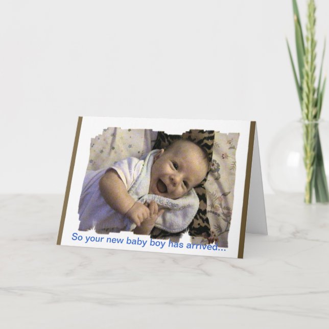 Nouvelle carte de félicitations pour bébé garçon (Devant)