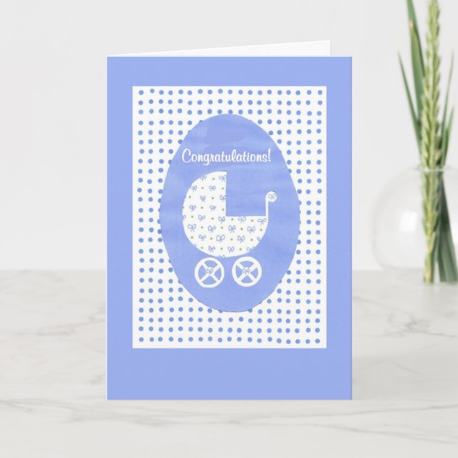 Nouvelle carte de félicitations pour bébé garçon (Devant)