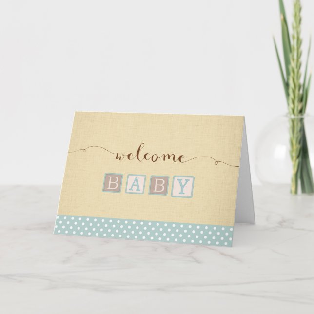 Nouvelle carte de félicitations pour bébé garçon (Devant)
