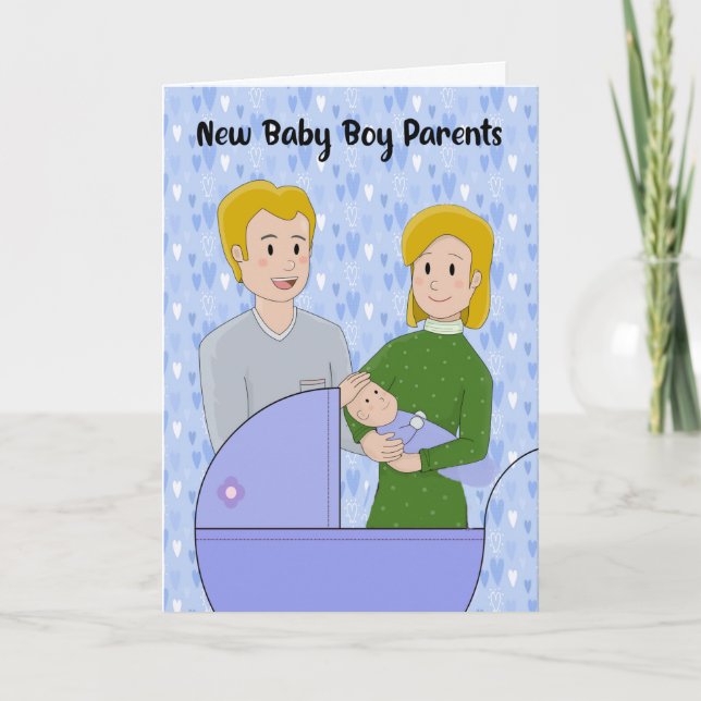 Nouvelle carte de félicitations pour bébé garçon (Devant)