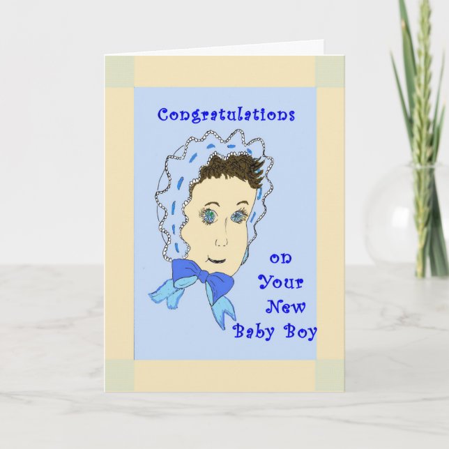Nouvelle carte de félicitations pour bébé garçon (Devant)