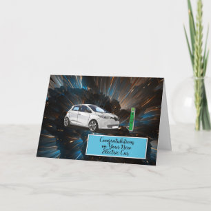 Nouvelle carte de félicitations pour voiture élect