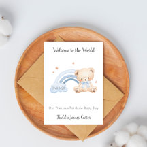 Nouvelle carte de Teddy Ourson Bienvenue Bébé Garç