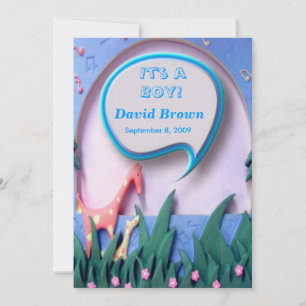 Nouvelle carte Faire-part bébé garçon avec photo A