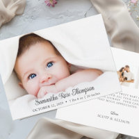 Nouvelle carte Faire-part de naissance photo éléga
