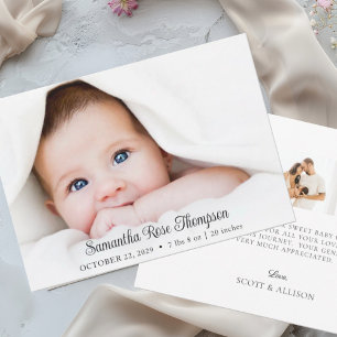 Nouvelle carte Faire-part de naissance photo éléga