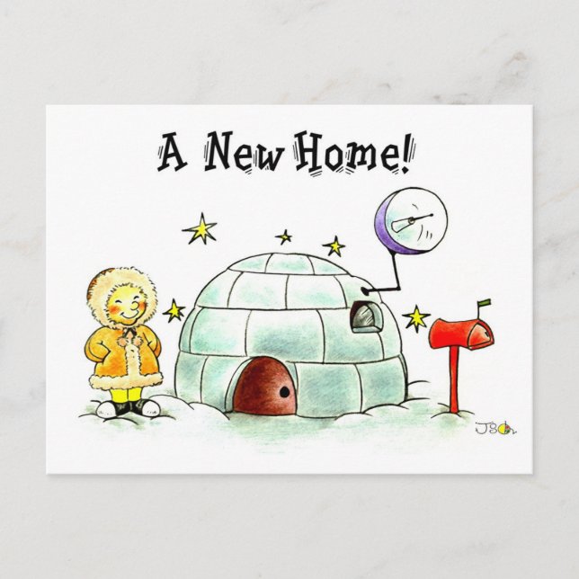 Nouvelle Carte Igloo Accueil - Design à la main (Devant)