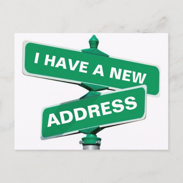 Nouvelle Carte Postale de Changement d'Adresse (Devant)