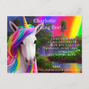 Nouvelle carte postale d'invitation à une fête d'a