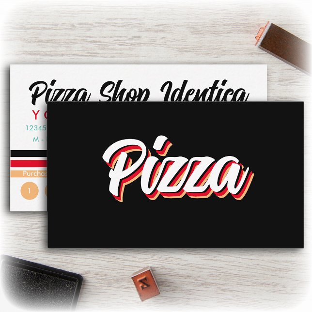 NOUVELLE carte punch rétro pizza shoppe fidélité (Créateur téléchargé)