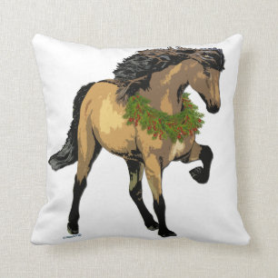 Nouvelle Christmas Horse Throw Pillow