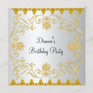 Nouvelle Elegant White Gold Invitation