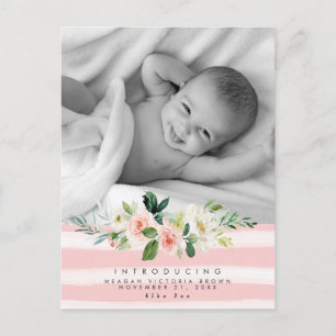 nouvelle fille faire-part de naissance photo carte