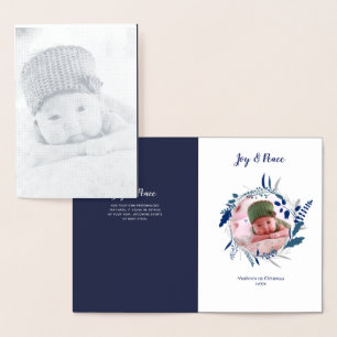 NOUVELLE FOIL argent Bébé PHOTO Faire-part de nais