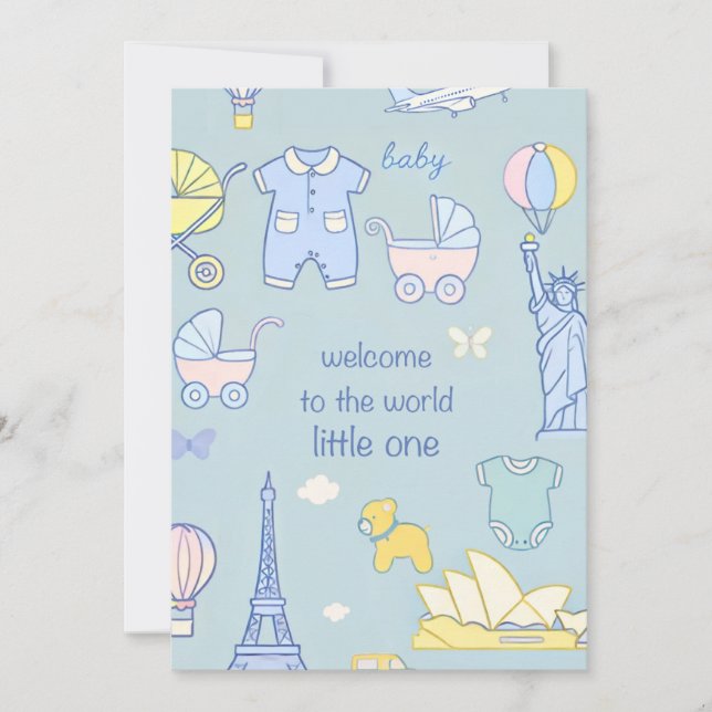 Nouvelle invitation de naissance/Baby shower (Devant)