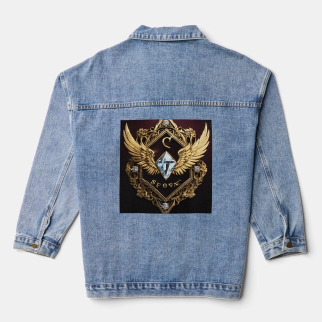 Nouvelle Lettres Mode Denim Veste Eagle Featjer (Verso)
