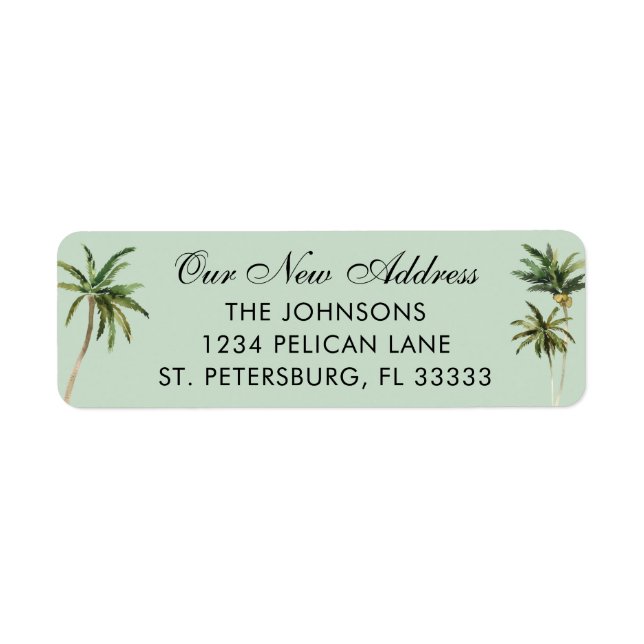 Nouvelle maison Aquarelle Palm Trees Adresse de re (Devant)