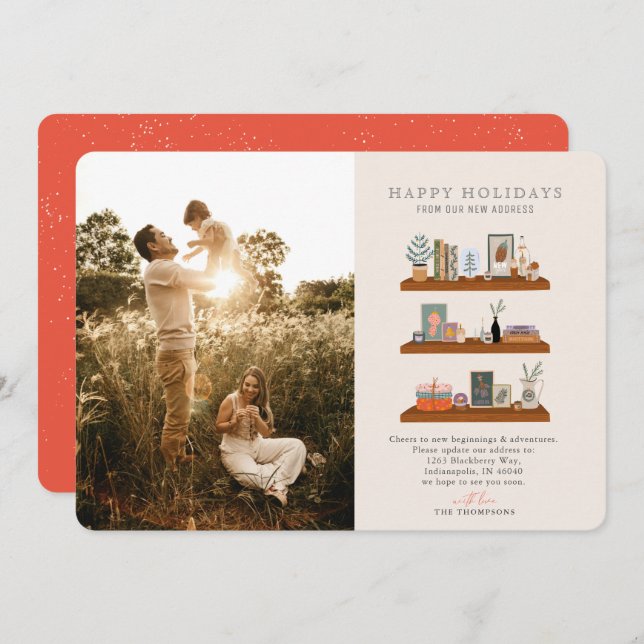 Nouvelle maison étagères Moving Faire-part photo (Devant / Derrière)