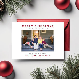 Nouvelle Maison Joyeux Noël Photo Carte de Vœux