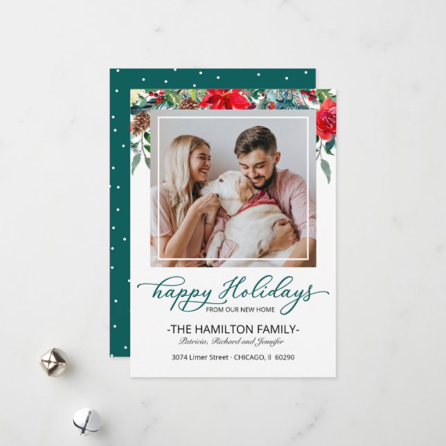 Nouvelle maison Noël Moving Faire-part Photo (Devant/Arrière en situation)