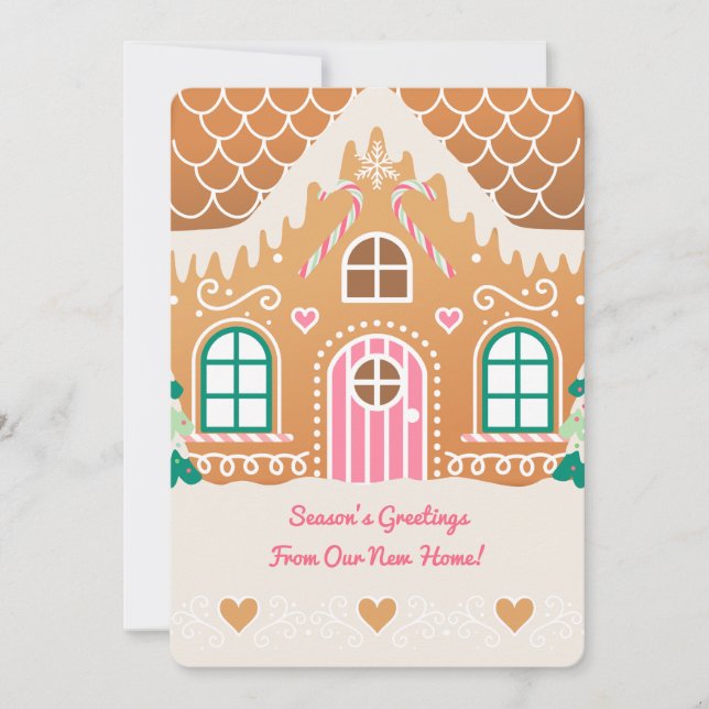 Nouvelle maison pain d'épices carte de Noël (Devant)