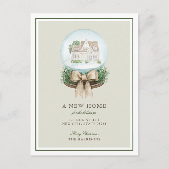 Nouvelle Maison Pour Les Fêtes Annonce Carte Posta (Devant)