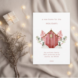 Nouvelle Maison Pour Les Vacances   Carte de Noël 