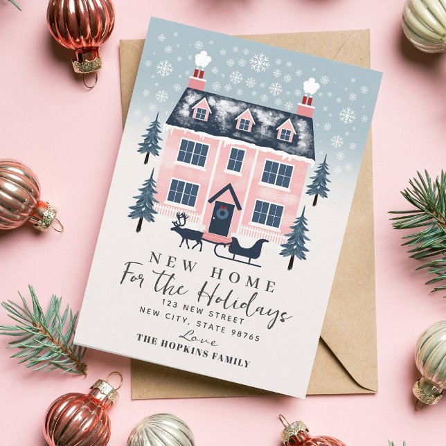 Nouvelle maison Rustique rose Pastel House Carte d (Créateur téléchargé)
