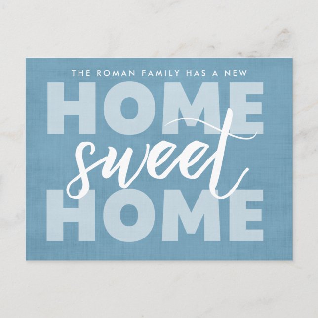 Nouvelle maison Sweet Home Blue Moving Faire-part (Devant)