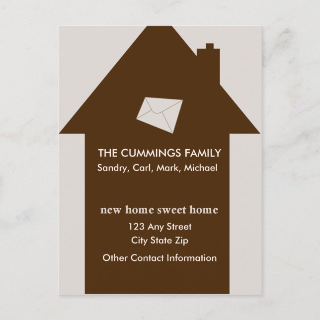 Nouvelle maison Sweet Home Carte postale (Taupe) (Devant)