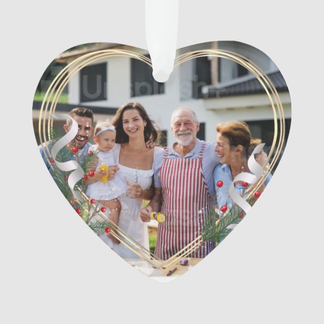 Nouvelle maman papa Holly & Pine Gold Frame Photo (devant)