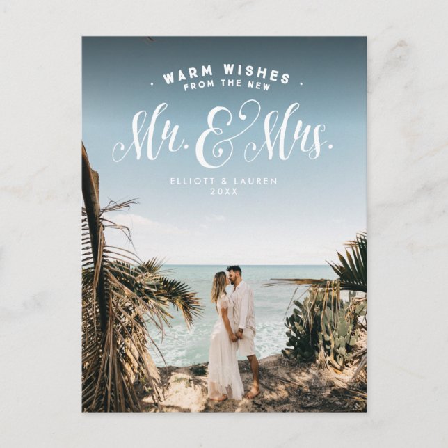 Nouvelle mariée M. et Mme carte postale de vacance (Devant)