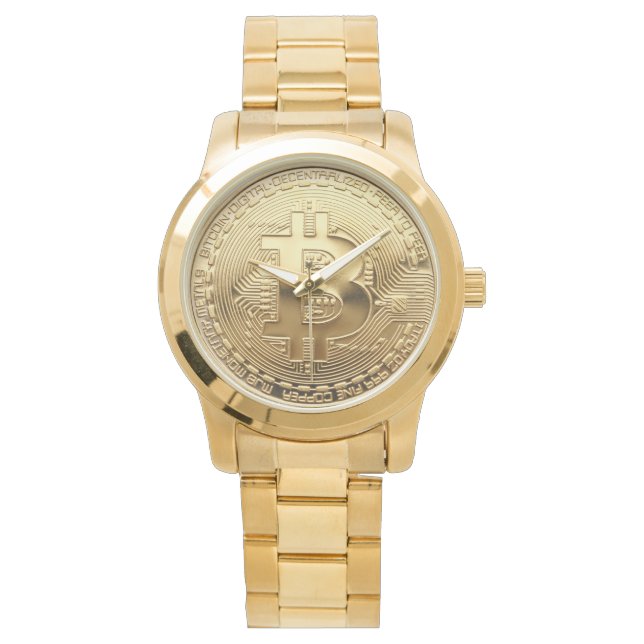 Nouvelle montre Bitcoin Gold Oversize (devant)