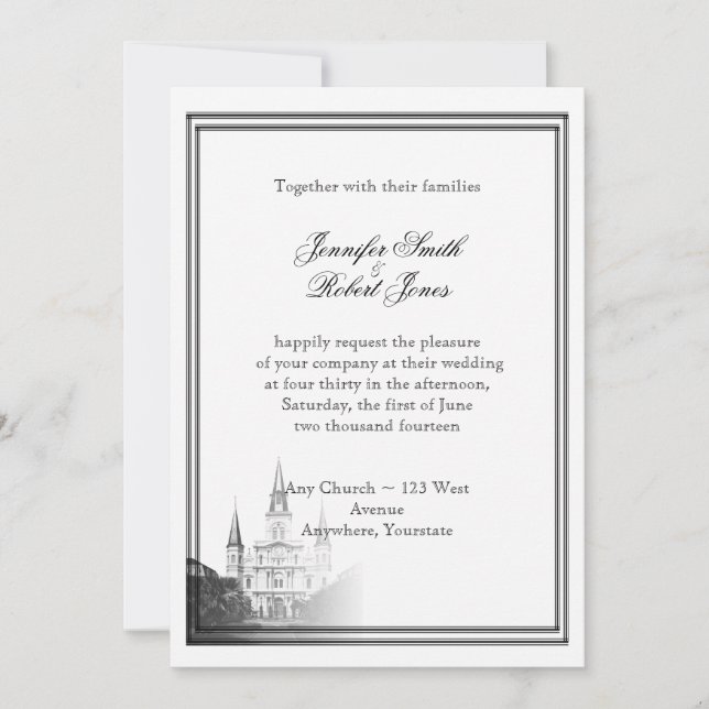 Nouvelle-Orléans Destination Mariage Invitation (Devant)