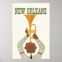 Nouvelle-Orléans, Jazz, Poster Voyage